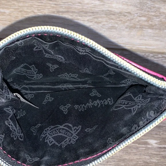 Rare Betsy Johnson Pink and Black Sequins Coin Purse - Picture 6 of 6